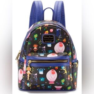 BNWT Loungefly Disney Parks Inside Out 2 AOP Anxiety Charm Zipper Pull Backpack